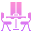 food and restaurant,distance,panel,seat,public service,keep distance,dinner table,cautious
